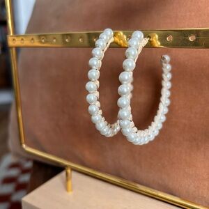 Large Pearl Hoops